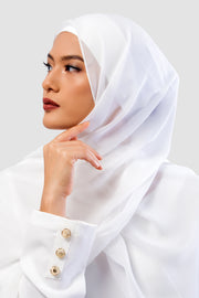 Chiffon Pashmina White - Vaslima